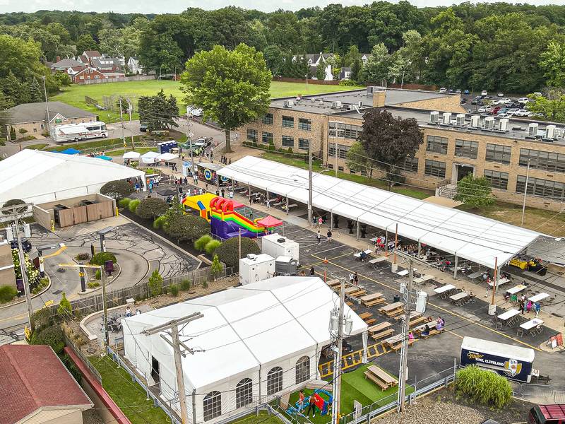 Aerial view of Rock the Block